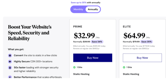 Static Hosting Plans