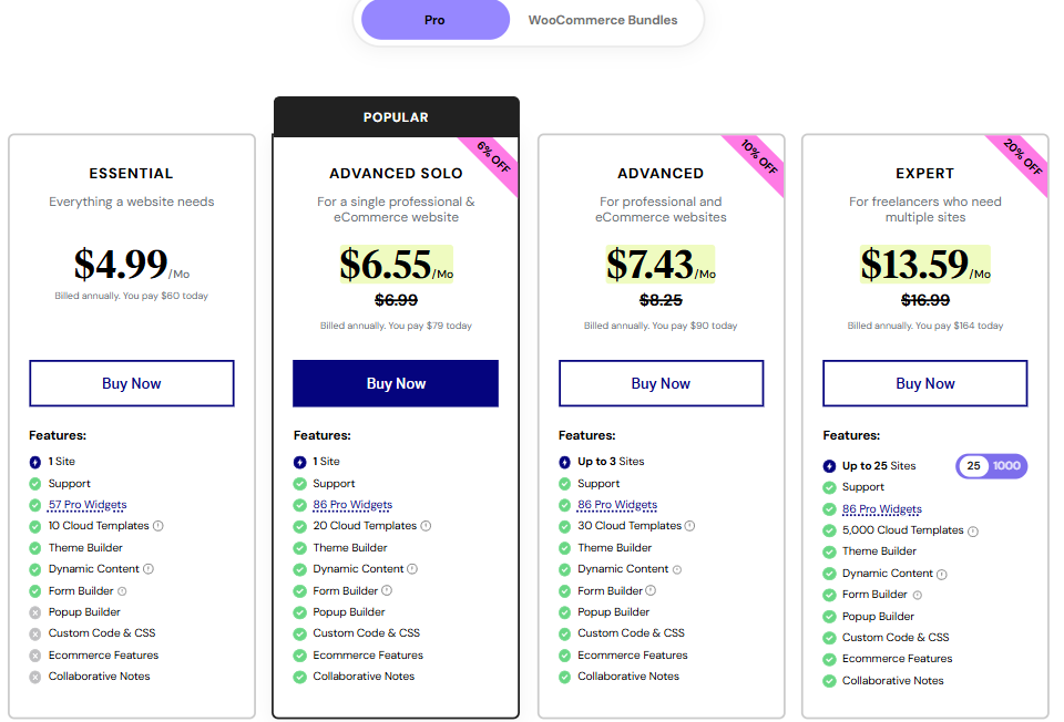 Selecting Elementor Black Friday Deal